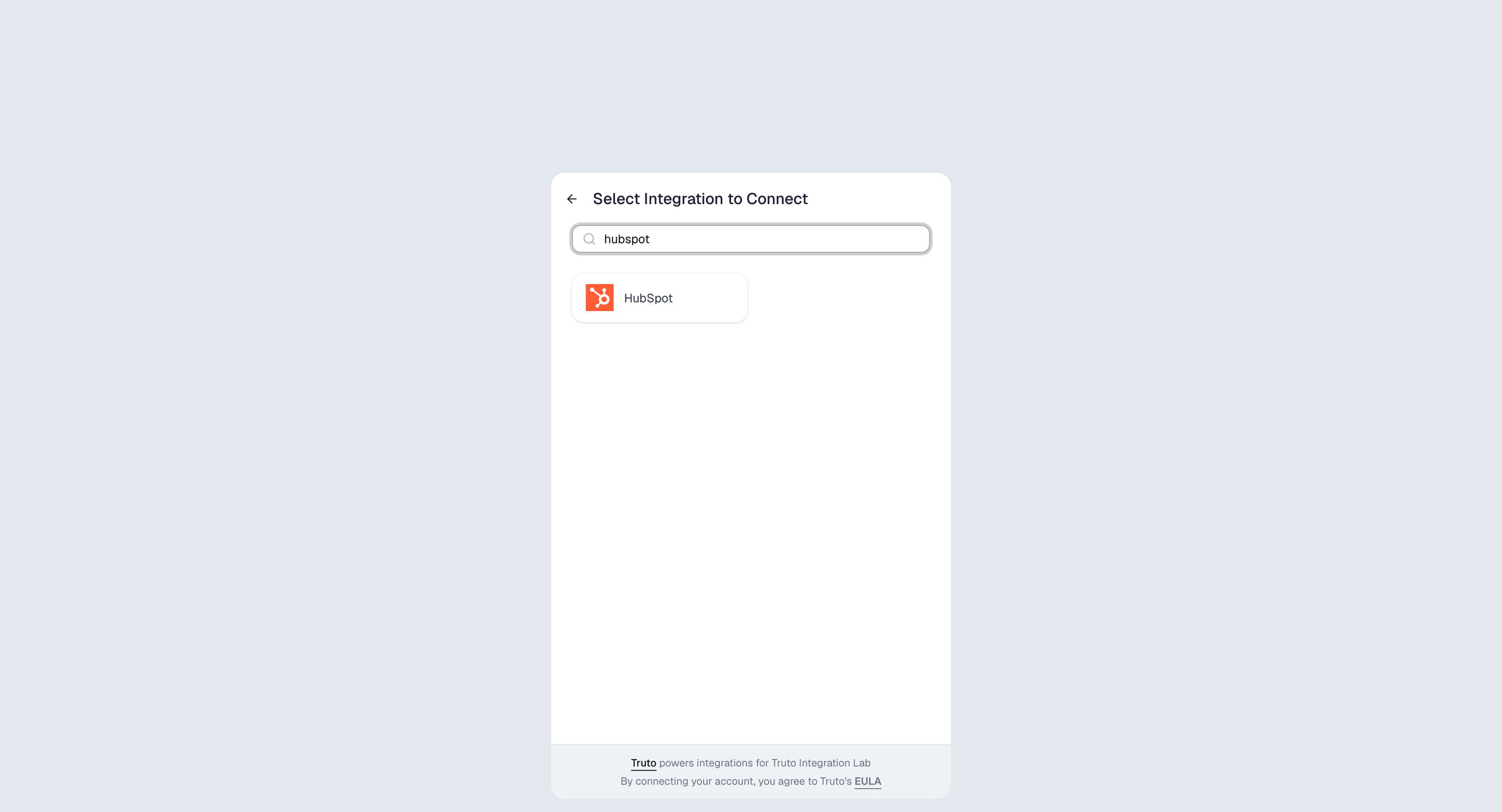 Select HubSpot to connect