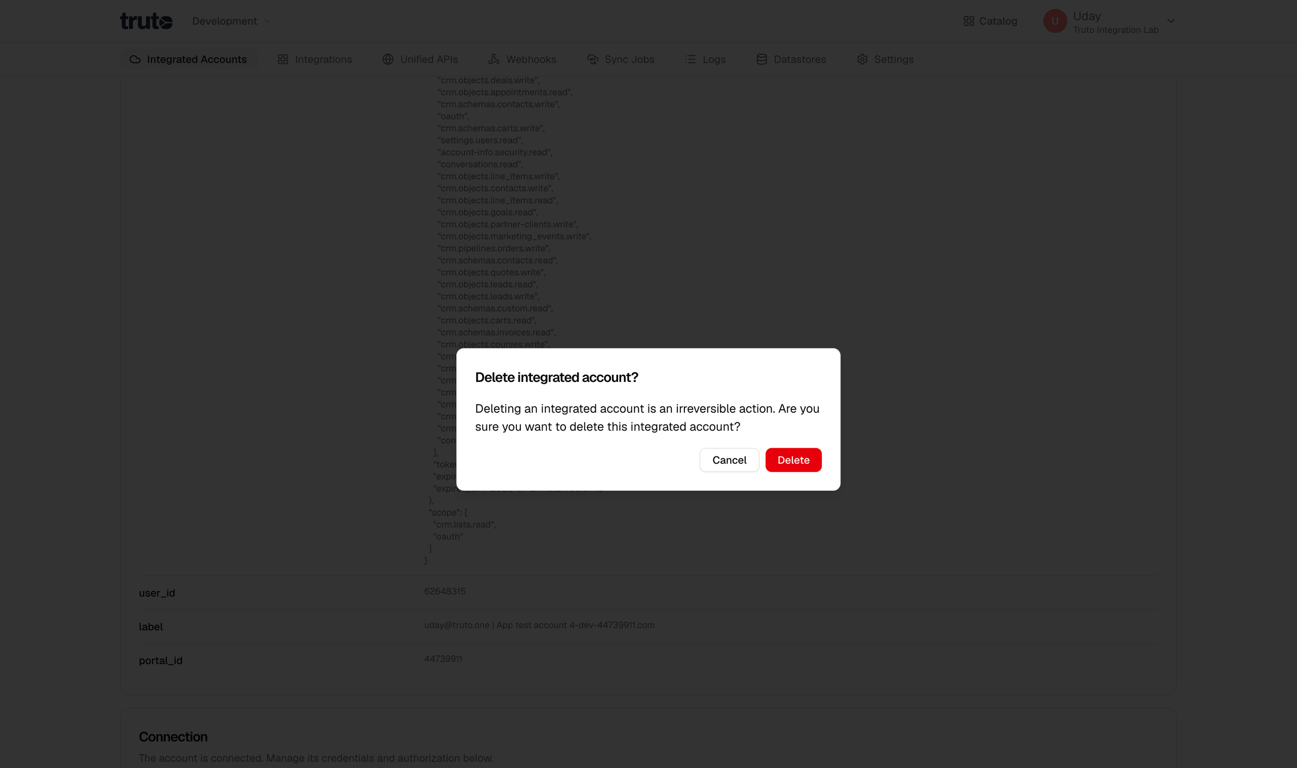 Select Delete button