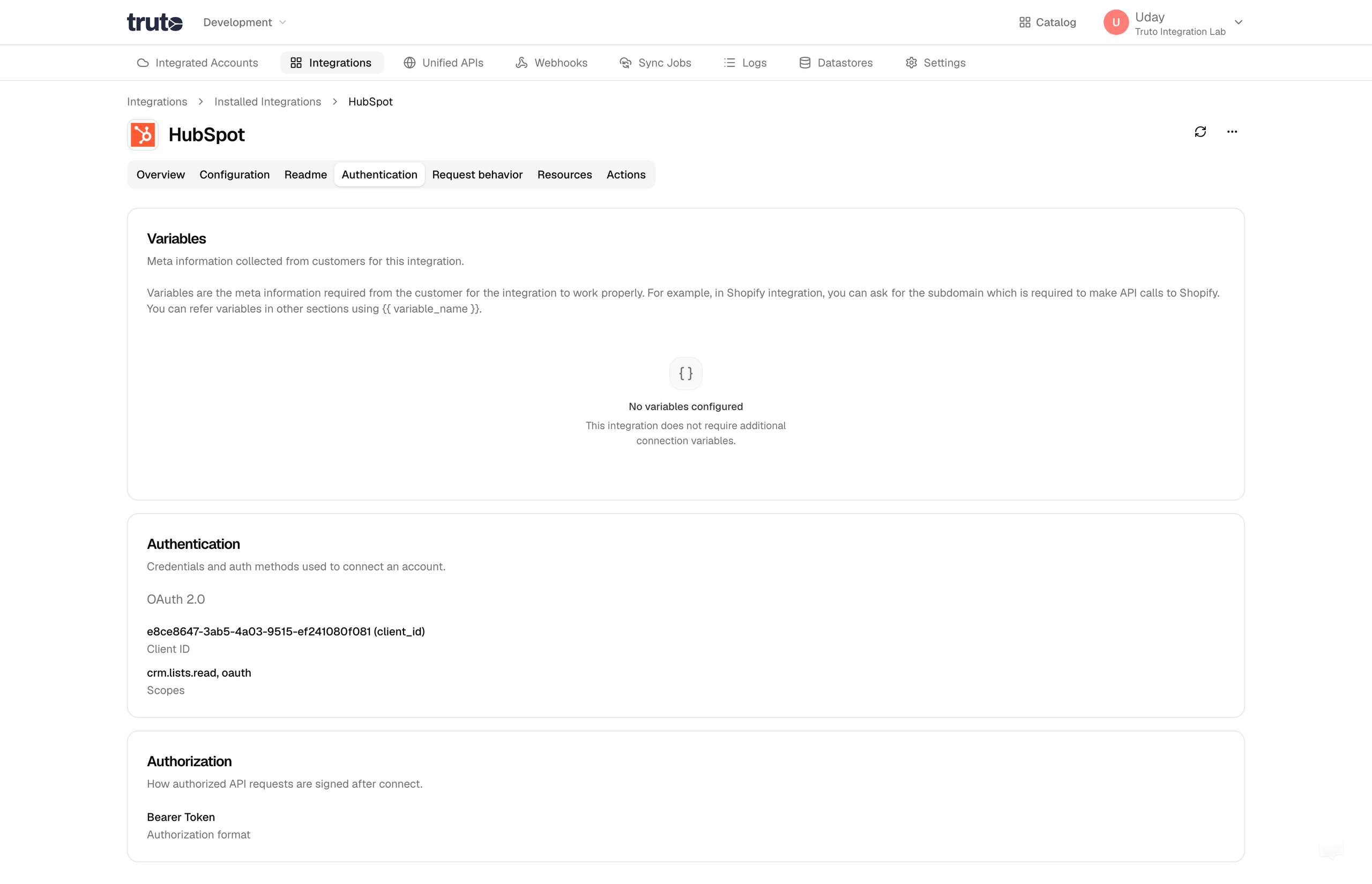 OAuth 2.0 Variables