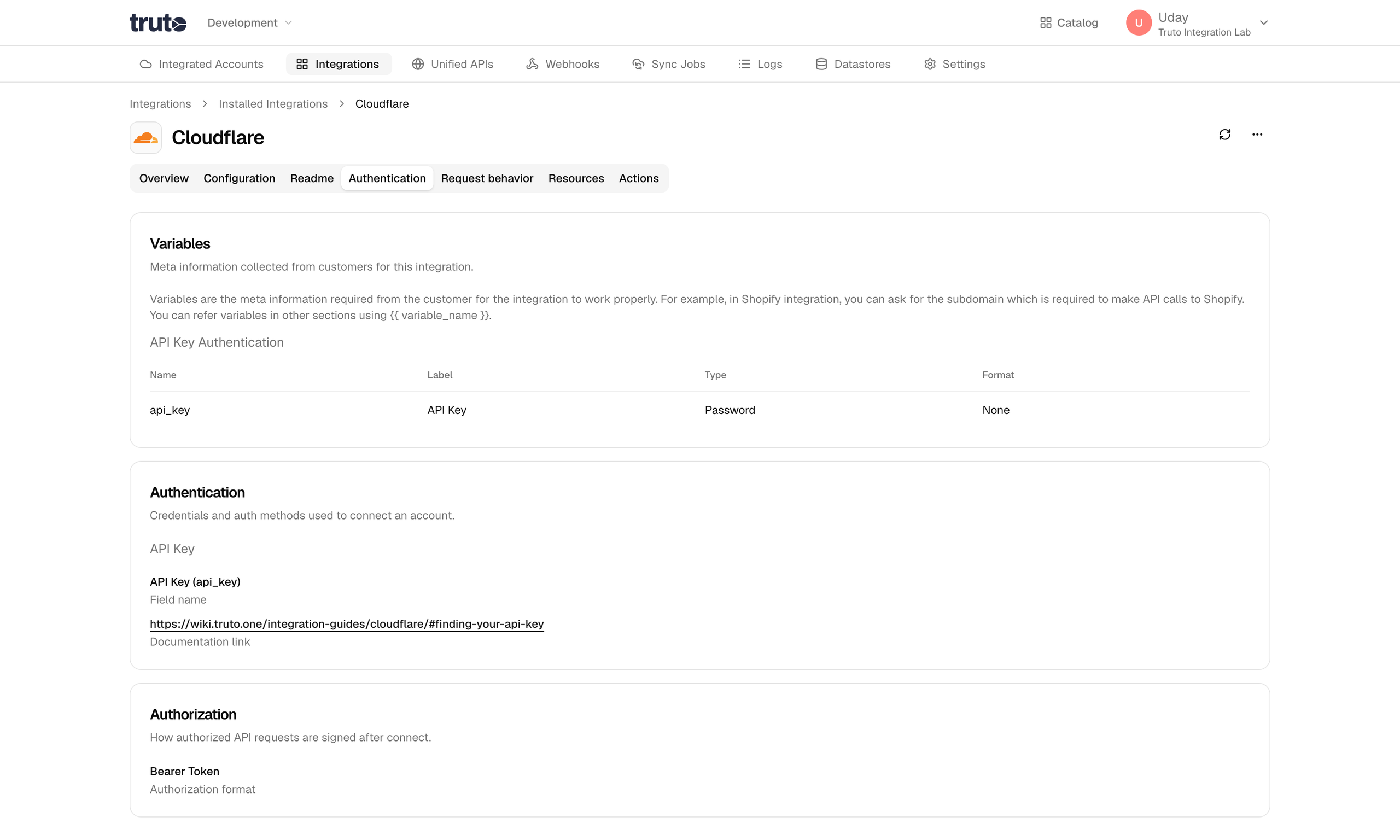 API Key Variable Example