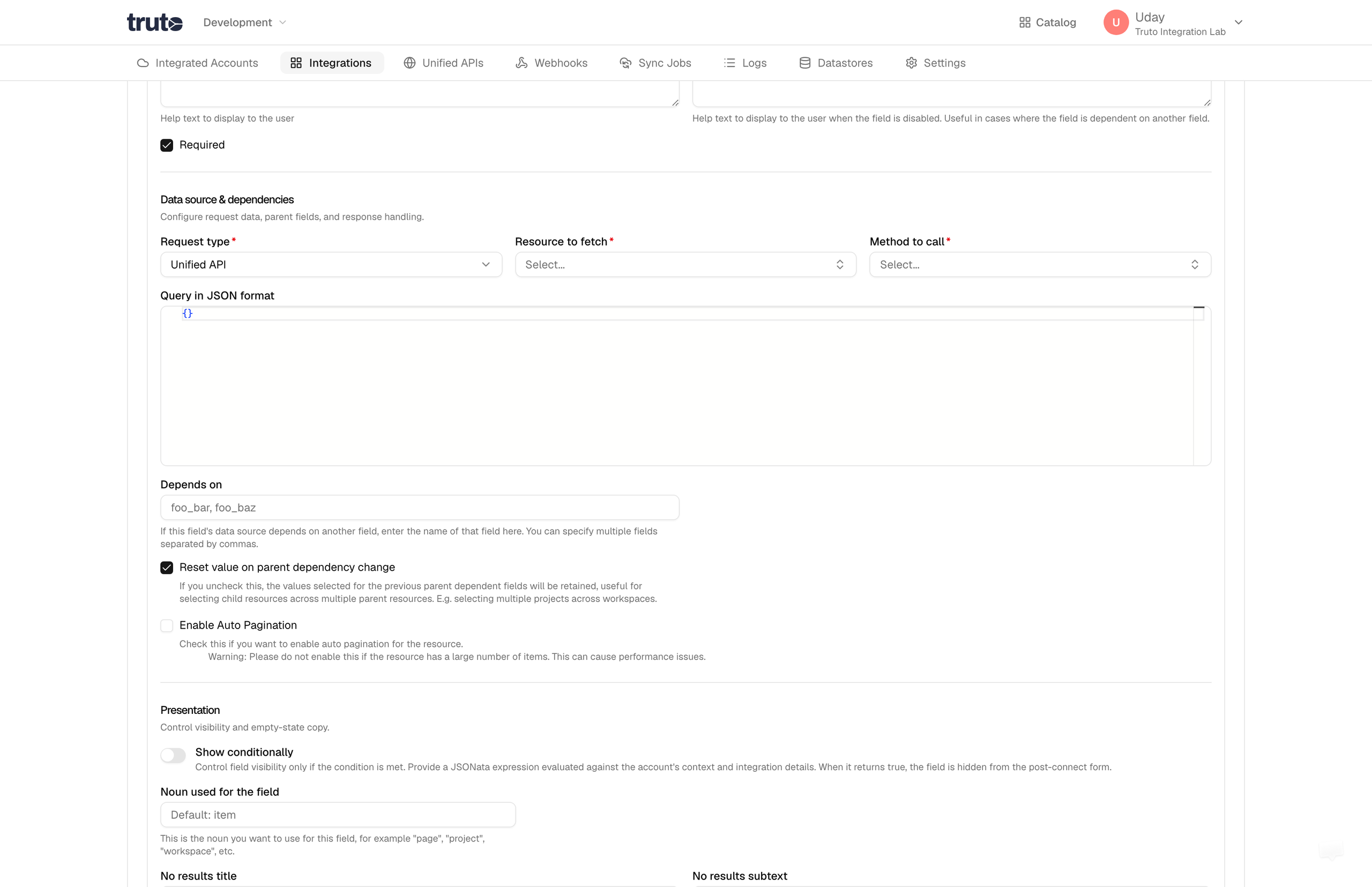 RapidForm - dependency between the fields