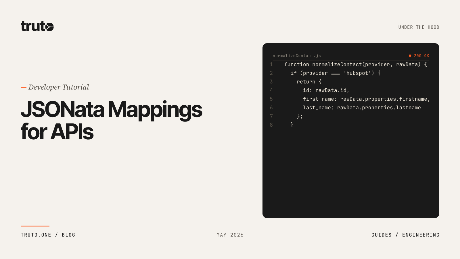 Developer Tutorial: How to Build JSONata Mappings for API Integrations