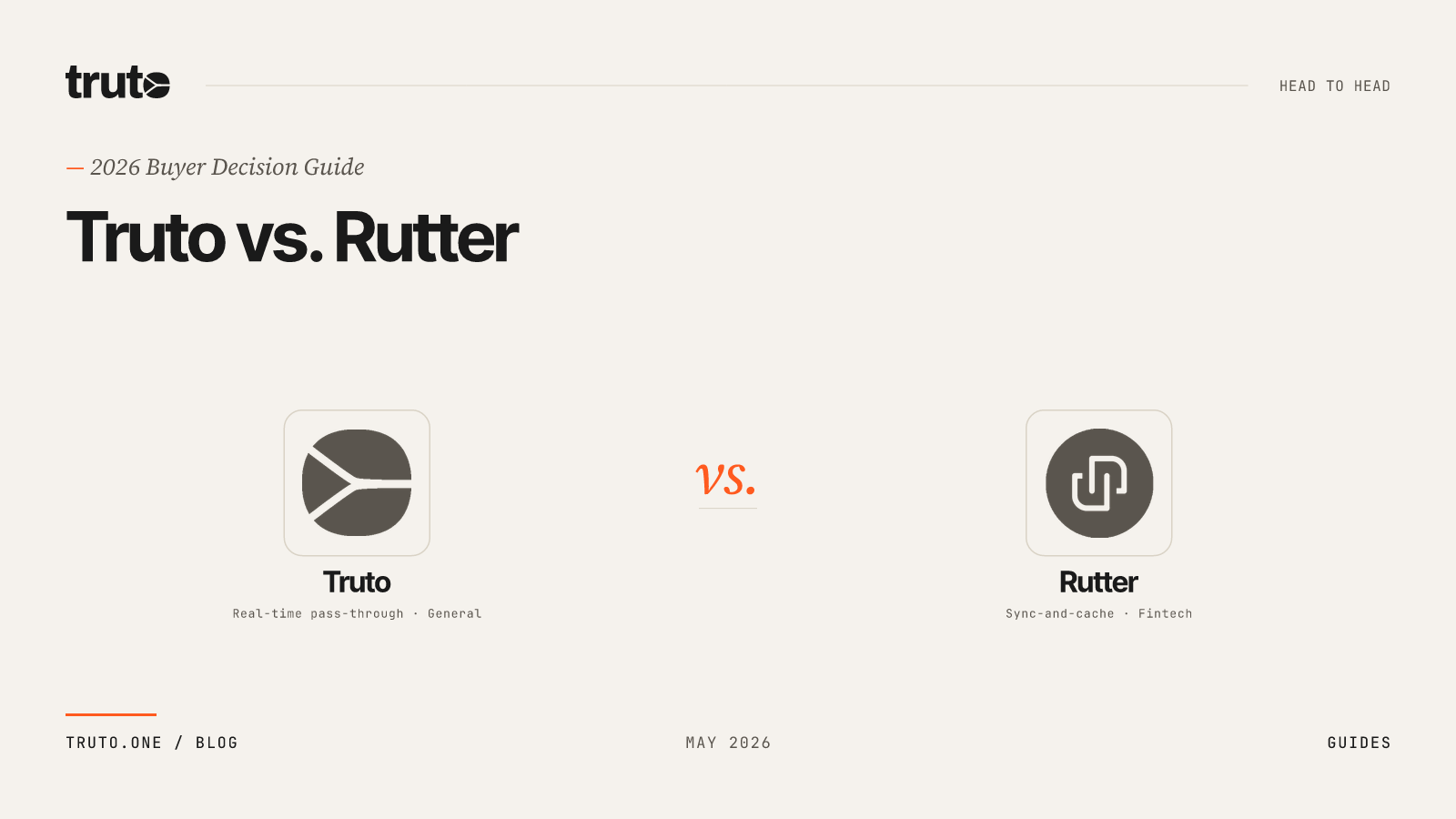 Truto vs Rutter: 2026 Buyer Decision Guide & Architecture Checklist
